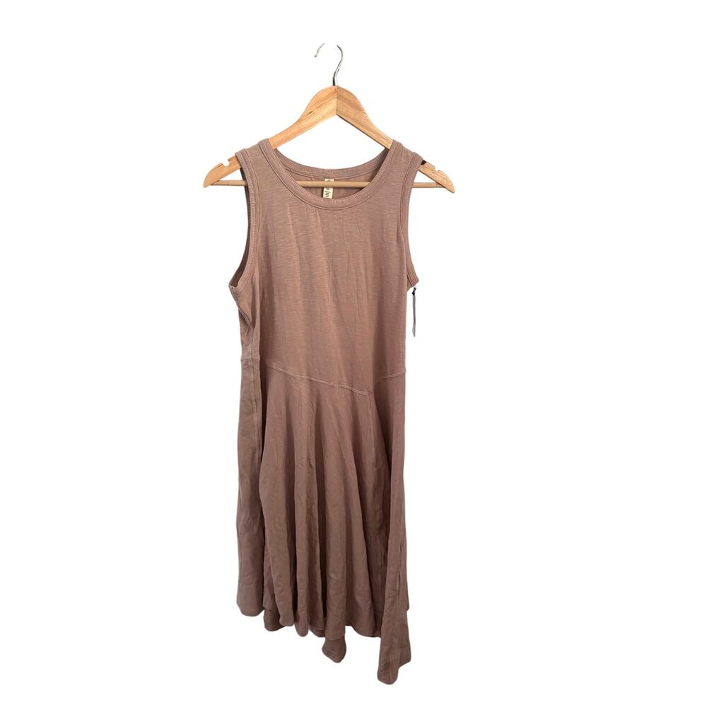 Kyodan Warm Taupe Sleeveless Asymmetrical Hem Dress NWT Size Large